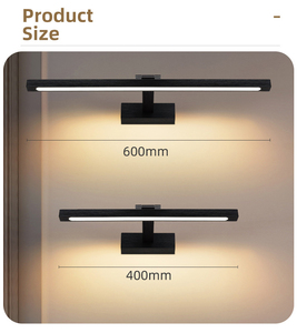 Modern LED <b>Wall</b> Lamp Black Rectangular Aluminum Minimalist Design 270° Adjustable Dimmable for Living Room Artwork Lighting - Product Image 5