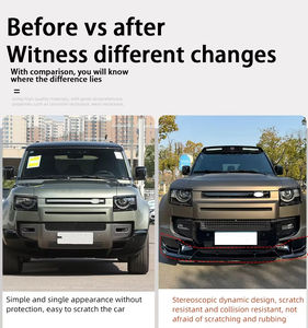 Guardabarros delanteros de parachoques delantero estilo MS negro brillante aptos para <span class=keywords><strong>Land</strong></span> <span class=keywords><strong>Rover</strong></span> Defender accesorios piezas de divisor de labios de parachoques delantero de coche - Product Image 3