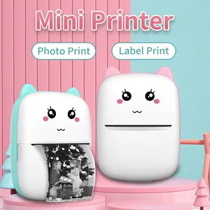 Hot Selling Wireless Portable Thermal Printer MINI CAT Print Photo Pocket Thermal Label Printer 58mm Printing Wireless Printers