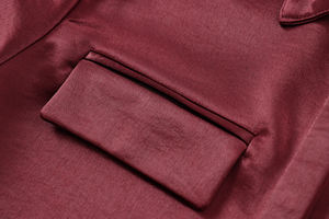 Camicetta Casual da <span class=keywords><strong>Donna</strong></span> con Colletto Rovesciato, Maniche Lunghe, Bottoni, Colore Borgogna - Product Image 4