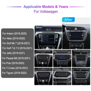 Autorradio Android de 8 Pulgadas para Volkswagen Passat B8, Golf Mk7, T-Cross, Jetta, Tiguan, Polo 2019-2021, Estéreo Multimedia con Navegación para Automóvil - Product Image 3