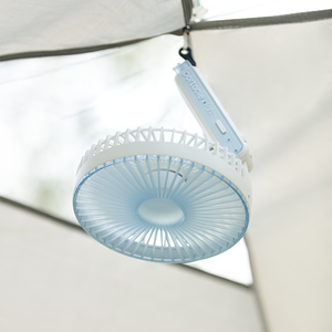 مروحة تبريد هواء زرقاء مربعة 6 بوصة USB محمولة بأربع سرعات رياح ، مروحة يدوية قابلة للطي قابلة لإعادة الشحن للتخييم في الهواء الطلق - Product Image 5