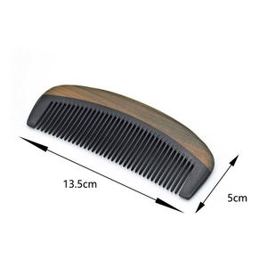 Peine de madera artesanal de sándalo con diseño de diente de cuerno para regalo o recuerdo - Product Image 2
