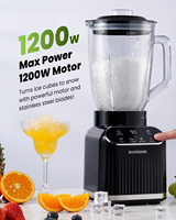 Licuadora de encimera de 4 programas con botón de pulso de taza portátil Frasco de vidrio de 52OZ Licuadora de batidos con hoja de acero inoxidable