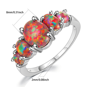 <strong>Opal</strong> Ring | Zircon-Accented Band | Luxury Fashion Jewelry for Women Men - Product Image 6