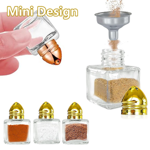 Mini salières <span class=keywords><strong>et</strong></span> poivrières en verre transparent pour mariage, fête, maison, 0,5 oz, forme cubique, petites salières <span class=keywords><strong>et</strong></span> poivrières avec couvercles ton sur ton - Product Image 4