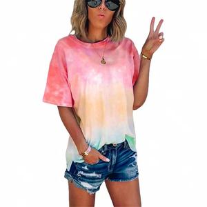 High Quality Plus Size Tie Dyeing T Shirt New Design Custom Printed t Shirts Screen Printing Butterfly Womens Graphic t Shirts - Product Image 5