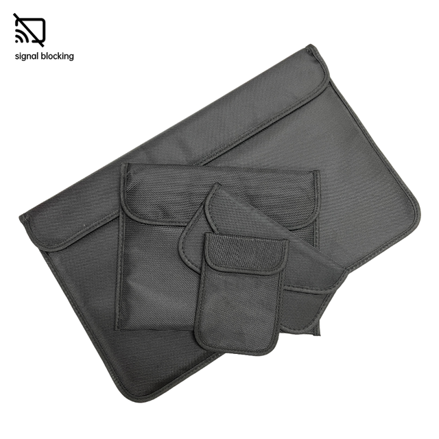 Wholesale Discount RFID Blocking Faraday Bags Sets with Card Holder High Quality for Laptops/Tablets/Phones/Car Keys