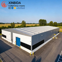 Entrepôt préfabriqué en structure acier anti-sismique personnalisable, bâtiment robuste pour la fabrication et le stockage de matières premières