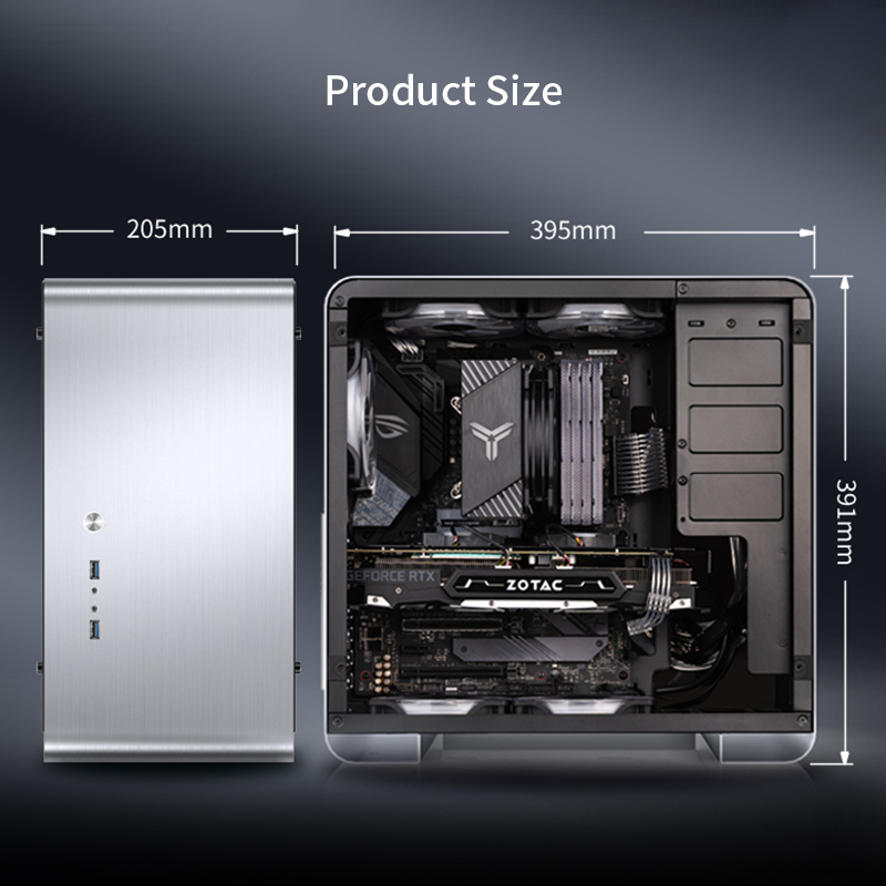 Jongsbo — coque en aluminium pour spot U4 PLUS ATX, mini boîtier PC en verre trempé transparent, double face, pour radiateur 160mm, 4MM