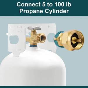Cylindre en laiton à surface lisse 1Lb POL <span class=keywords><strong>Adaptateur</strong></span> de recharge de propane pour poêle à gaz - Product Image 3