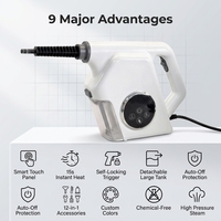 Nettoyeur Vapeur Professionnel Portable à Écran Tactile Intelligent, Réservoir d'Eau Amovible à Verrouillage Automatique, Décapeur Vapeur Haute Température pour Usage Domestique et Commercial