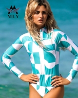 Maillot de bain une pièce imprimé MLY pour femmes grandes tailles, avec soutien-gorge push-up et bas à coupe haute, vêtements de plage pour femmes rondes