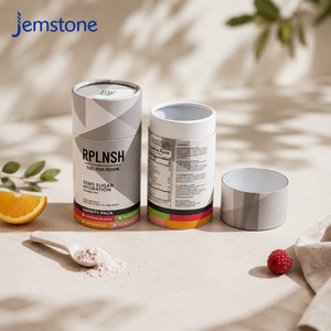 Custom Logo Recyclable Powder Supplement Matte Finish Kraft Cardboard Tube High End Wellness Paper Cylinder <b>Packaging</b> Box - Product Image 6