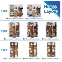 Maison conteneur pliable avec salle de bain 20FT 1 chambre 600 mm de largeur de vanité Résidentiel Granny Flat Clôture de piscine Installation rapide latérale