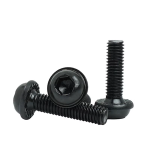 Tornillos de cabeza hexagonal con reborde dentado M5 x 12 mm M6, tornillos de máquina de cabeza de acero al carbono para muebles ISO7380 - Product Image 5