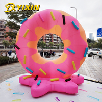 Grand modèle de mascotte gonflable personnalisé en forme de dessin animé, ornement paysager géant pour fête d'anniversaire en extérieur, donut gonflable géant