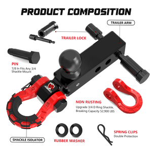 Accesorios para <span class=keywords><strong>Remolque</strong></span> Ambull, Grillete Galvanizado en Forma de D de Aleación de Aluminio, Receptor de <span class=keywords><strong>Enganche</strong></span> de 2'' para Coche, el Más Vendido - Product Image 5