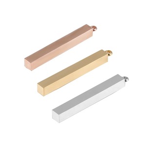 Pendentif rectangulaire vierge en acier inoxydable 3D, poli miroir, pour la personnalisation, bijoux de mode unisexe, accessoires DIY, vente en gros - Product Image 2