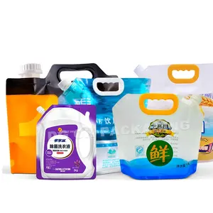 Custom Portable Handle Plastic Folding 2.5 5 10 Litre Drinks Bolsa Beverage Water Liquid Storage Pouch Bag With Spout