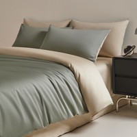 Ensemble de literie en coton à fibres longues de luxe, ensemble de literie tout en coton ultra confortable et respirant pour la maison