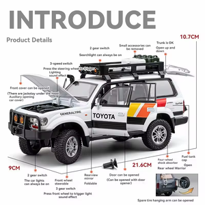 Wholesale Diecast Model Car 1:24 LC80 Land Cruiser with Sound and Light Pullback Decorate Collect Metal Car Mode SUV Car Model - Product Image 3