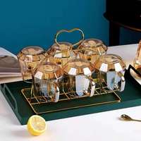 Service à Thé en Verre Borosilicate de Haute Qualité, Carafe et Tasses avec Support