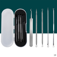 WELLFLYER ARN-144 Kit tendance pour l'élimination des points noirs en or rose et noir, 4 pièces, extracteur de boutons de beauté avec étui transparent pour le visage