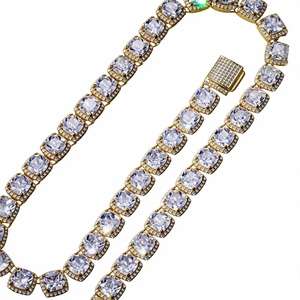 Collar de Cadena de Eslabones de Moissanita Estilo Hiphop Iced Out, Chapado en Oro sobre Plata de Ley 925, Gargantilla para Hombres y Mujeres, Boda - Product Image 3