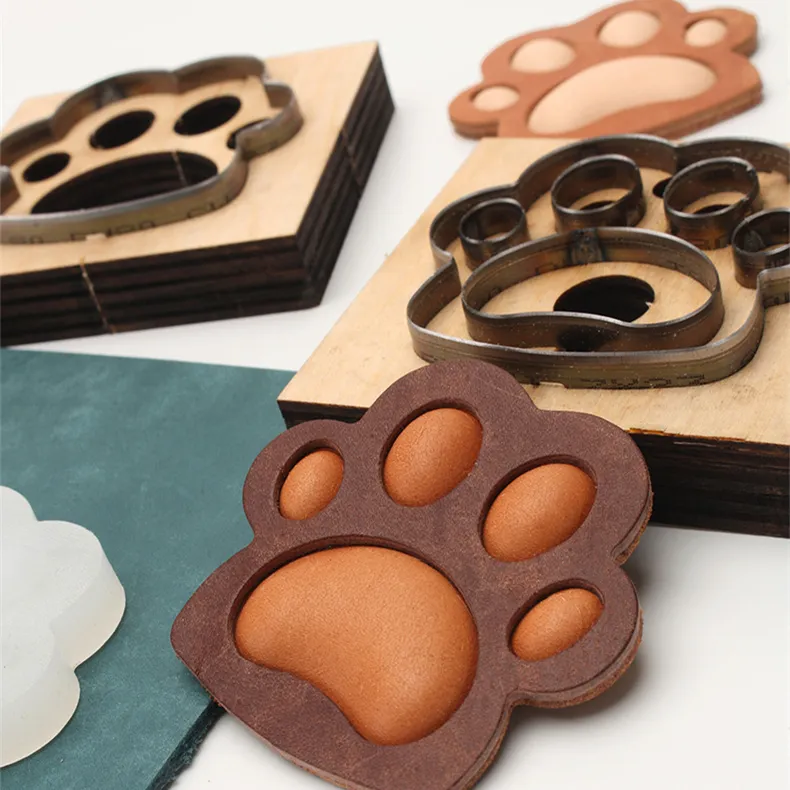 Leather Craft Dog Paw DIY Pendant Shape Modeling Wooden Mold Die Cutting Mould