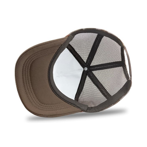 Casquette de camionneur en mousse unisexe personnalisée avec impression de lettres et logo structuré à 5 panneaux dos en maille respirante à bord incurvé pour les sports de plein air - Product Image 4