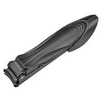 Focstar Nouveau Coupe-ongles anti-éclaboussures en acier inoxydable à lame incurvée et tranchante, grande taille, portable, à ouverture large pour ongles épais des doigts et des orteils