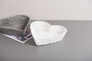 Cestino fatto a mano a forma di cuore vassoio di <span class=keywords><strong>vimini</strong></span> in Rattan per <span class=keywords><strong>pane</strong></span> alla frutta o cosmetici - Product Image 3