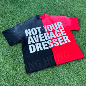 Custom <b>High</b> Quality Rhinestone Screen Print Tee Crop Street Washed <b>Tshirt</b> for Men - Product Image 3