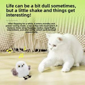 Eco-friendly Pet svolazzante piccolo grasso cinguettio elettrico simulazione uccello suono peluche per gatti-automatico divertente noia sollievo - Product Image 2