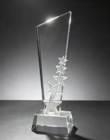 Trophée en cristal K9 gravé au laser personnalisé avec cinq étoiles, récompense en cristal souvenir pour cérémonie d'entreprise, cadeau de reconnaissance