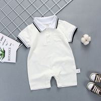 2025 Offres Spéciales enfant en bas âge filles et garçons vêtements été manches courtes Onesie coton barboteuse pour 6M-24M bébé