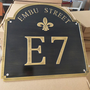 רחוב כתובת שלט שילוט בציר ברונזה מתכת חומר וכתובת פלאק סימן עבור בית בית - Product Image 4