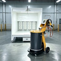 Cabine de peinture en poudre compacte avec récupération de poudre et four de cuisson – Système complet de peinture par pulvérisation et de cuisson pour tests d'échantillons