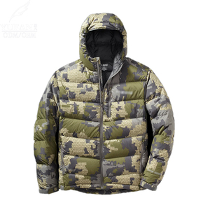 YuFan Custom OEM ODM Stretch Ripstop tessuto Super Camouflage piumino cappotto da uomo cappuccio regolabile - Product Image 1