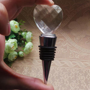 Tapón de cristal con forma de corazón para botella de vino, MH-QT092 - Product Image 1
