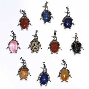 16Pcs Đa Màu Sắc Thời Trang Chim Cánh Cụt Đá Bạc Quyến Rũ Mặt Dây Chuyền Hoàn Hảo Cho Handmade Tự Làm Bông Tai Dây Chuyền Vòng Đeo Tay Phụ Kiện - Product Image 1