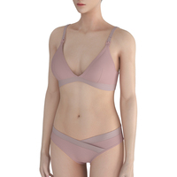 Soutien-gorge d'allaitement doux et ensembles de slips lingerie sans couture pour femmes, soutien-gorge de maternité et d'allaitement