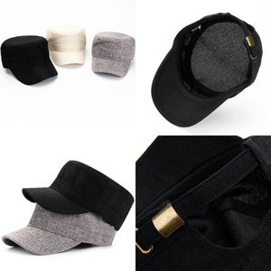 Custom 3D Embroidery Logo <b>Vintage</b> Hemp Flat Top Cadet <b>Cap</b> Adjustable Newsboy <b>Cap</b> Brand Promotion Hat Linen Baseball <b>Cap</b> Blanks - Product Image 2