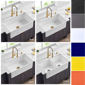 Évier de <span class=keywords><strong>cuisine</strong></span> en argile réfractaire à cuve unique, meilleur prix de gros, avec un trou, support <span class=keywords><strong>sous</strong></span> l'évier, <span class=keywords><strong>tuyau</strong></span> de vidange, robinets et mélangeurs - Product Image 6