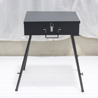 Barbecue pliant carré moderne de petite taille avec revêtement nano, portable, style américain, pour l'extérieur