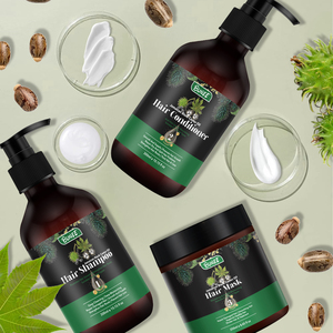 300ml étiquette personnalisée huile de ricin kératine Anti perte de cheveux croissance des cheveux épaississement shampooing et après-shampooing masque capillaire - Product Image 1