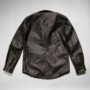 Camicie Unisex in <span class=keywords><strong>Pelle</strong></span> Bovina Personalizzate in Fabbrica OEM Economiche Stile Smart Casual con Colletto Reversibile - Product Image 3