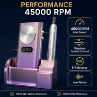 Machine à ongles rechargeable avec peinture à effet caméléon, 45000 tr/min, sans fil, portable, couleur personnalisée OEM, vente en gros