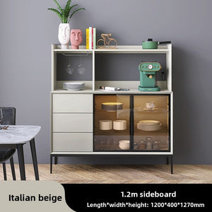 Aparador y gabinete de vino minimalista italiano, consola de almacenamiento y té de madera maciza lacada, gabinete de entrada multifuncional - Product Image 5